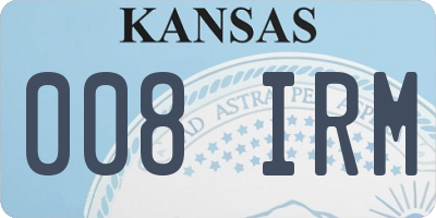 KS license plate 008IRM