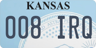 KS license plate 008IRQ