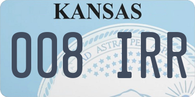 KS license plate 008IRR