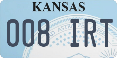 KS license plate 008IRT