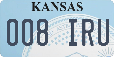 KS license plate 008IRU