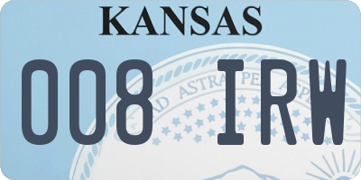 KS license plate 008IRW