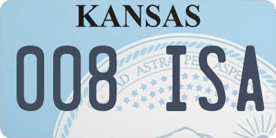 KS license plate 008ISA