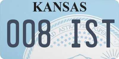 KS license plate 008IST