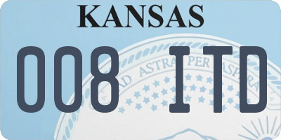 KS license plate 008ITD