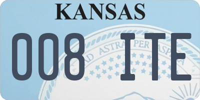 KS license plate 008ITE