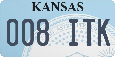 KS license plate 008ITK