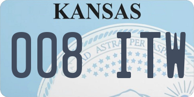 KS license plate 008ITW