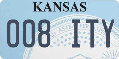 KS license plate 008ITY