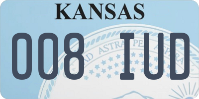 KS license plate 008IUD