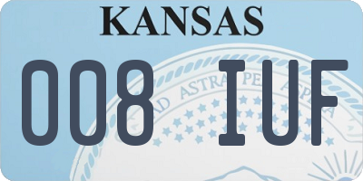 KS license plate 008IUF
