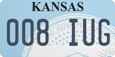 KS license plate 008IUG