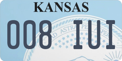 KS license plate 008IUI