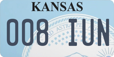 KS license plate 008IUN