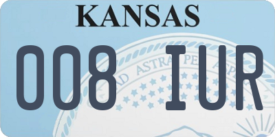 KS license plate 008IUR