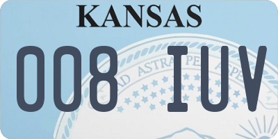 KS license plate 008IUV