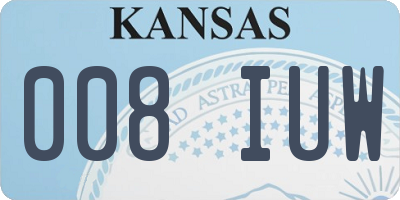 KS license plate 008IUW