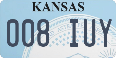 KS license plate 008IUY