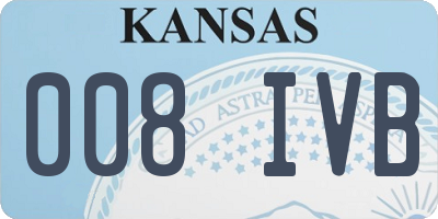 KS license plate 008IVB