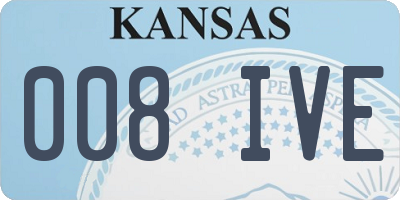 KS license plate 008IVE