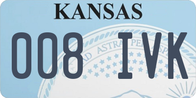 KS license plate 008IVK