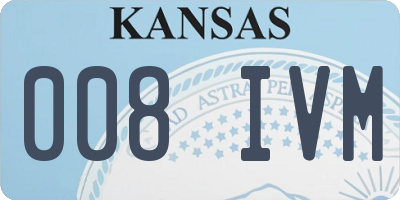KS license plate 008IVM