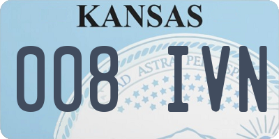 KS license plate 008IVN