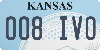 KS license plate 008IVO