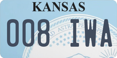 KS license plate 008IWA