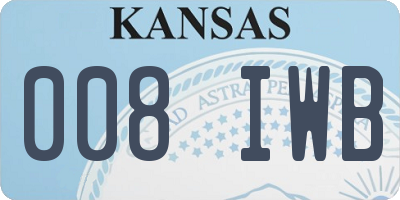 KS license plate 008IWB