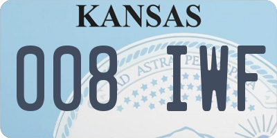 KS license plate 008IWF