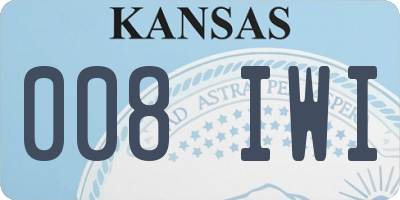 KS license plate 008IWI