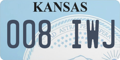 KS license plate 008IWJ