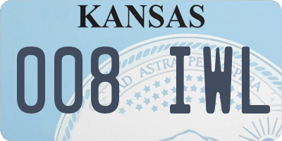 KS license plate 008IWL