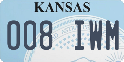 KS license plate 008IWM