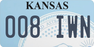 KS license plate 008IWN