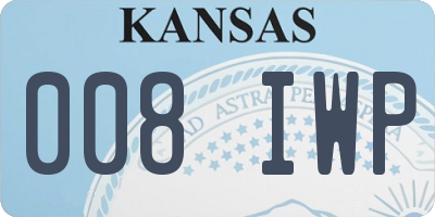 KS license plate 008IWP