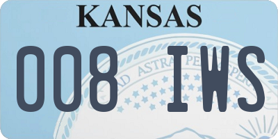 KS license plate 008IWS