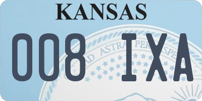 KS license plate 008IXA