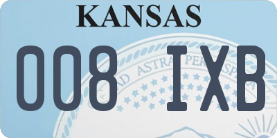KS license plate 008IXB