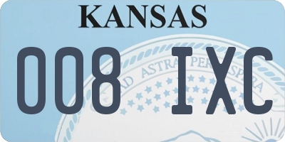 KS license plate 008IXC