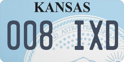 KS license plate 008IXD