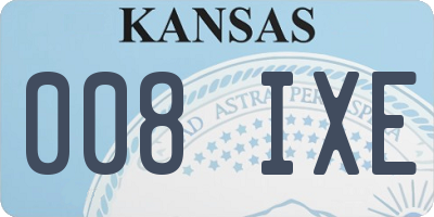 KS license plate 008IXE