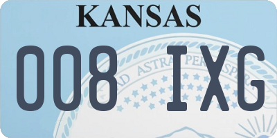 KS license plate 008IXG