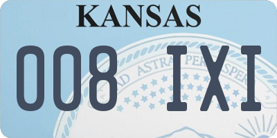 KS license plate 008IXI