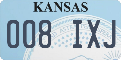 KS license plate 008IXJ