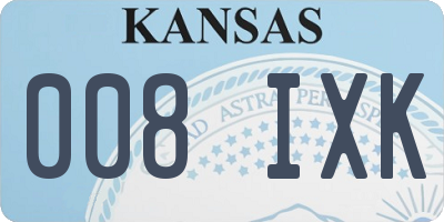 KS license plate 008IXK