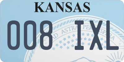 KS license plate 008IXL