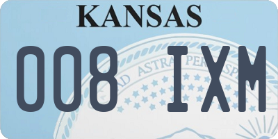 KS license plate 008IXM