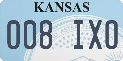 KS license plate 008IXO